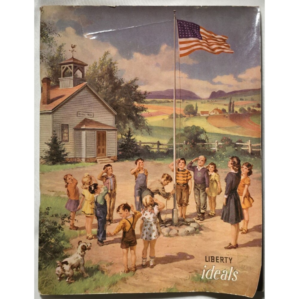 1950s Liberty Ideals Magazine Homefront Patriotism Propaganda Pledge Flag USA